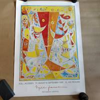 egill jakobsen, udstillings plakat 1990 orange gul